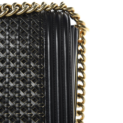 Chanel Braided Sheepskin Large Boy Reverso Flap Black 8 of 13