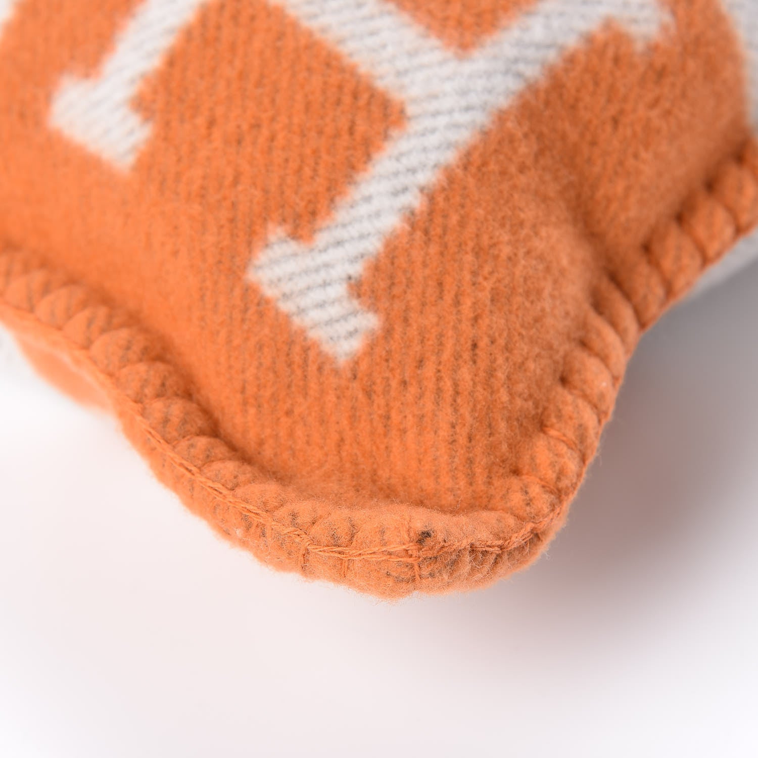 Hermes Wool Cashmere Avalon Pillow PM Ecru Potiron 9 of 9