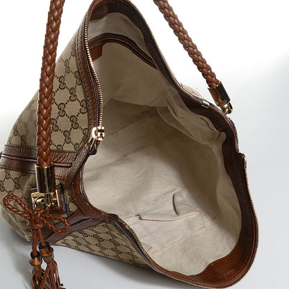 Gucci Monogram Cellarius Calfskin Large Bella Hobo Beige Ebony Cuir 5 of 7