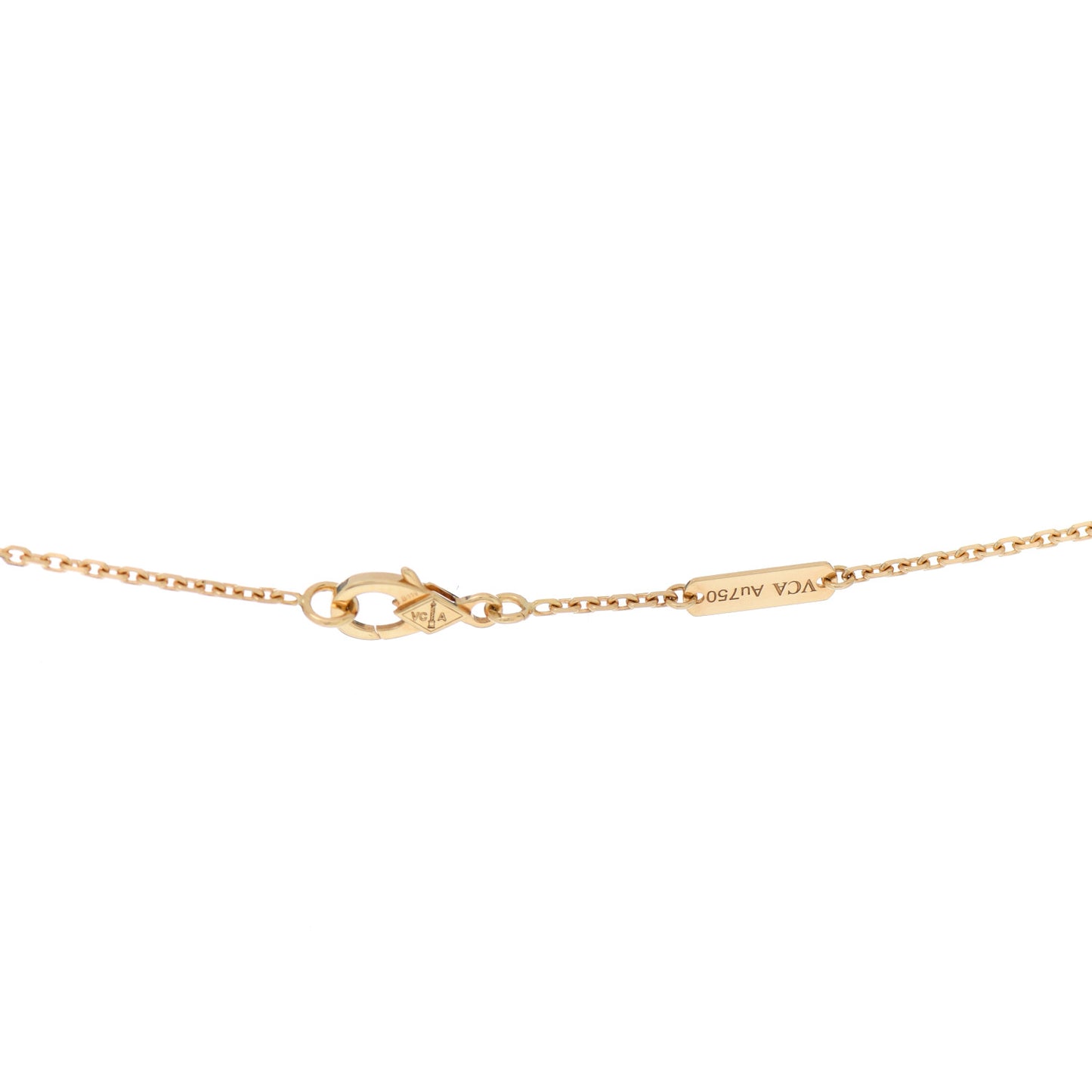 18K Yellow Gold Mother of Pearl Vintage Alhambra Pendant Necklace