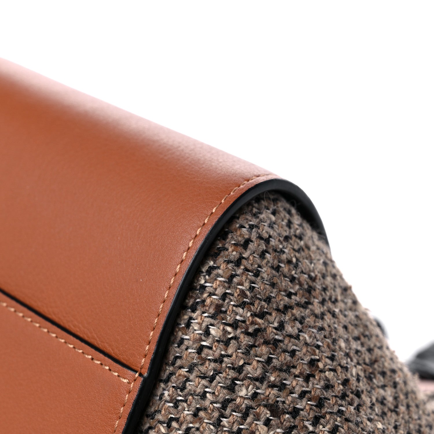 Loewe Calfskin Tweed Small Hammock Shoulder Bag Tan Black 11 of 14