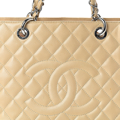 Chanel Caviar Quilted Grand Shopping Tote GST Beige 8 of 27