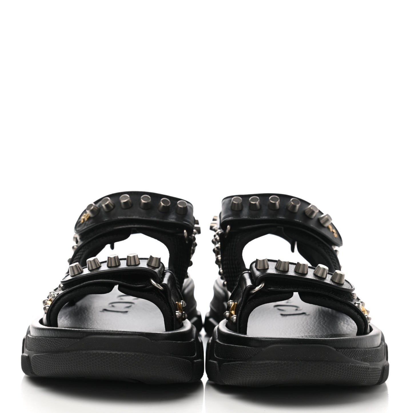 Nappa Mesh Studded Mens Aguru Sandals 8 Black