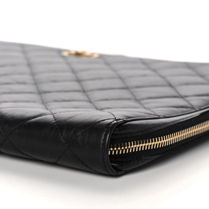 Chanel Aged Calfskin Quilted 2.55 Reissue Pouch With Handle Black 10 of 10