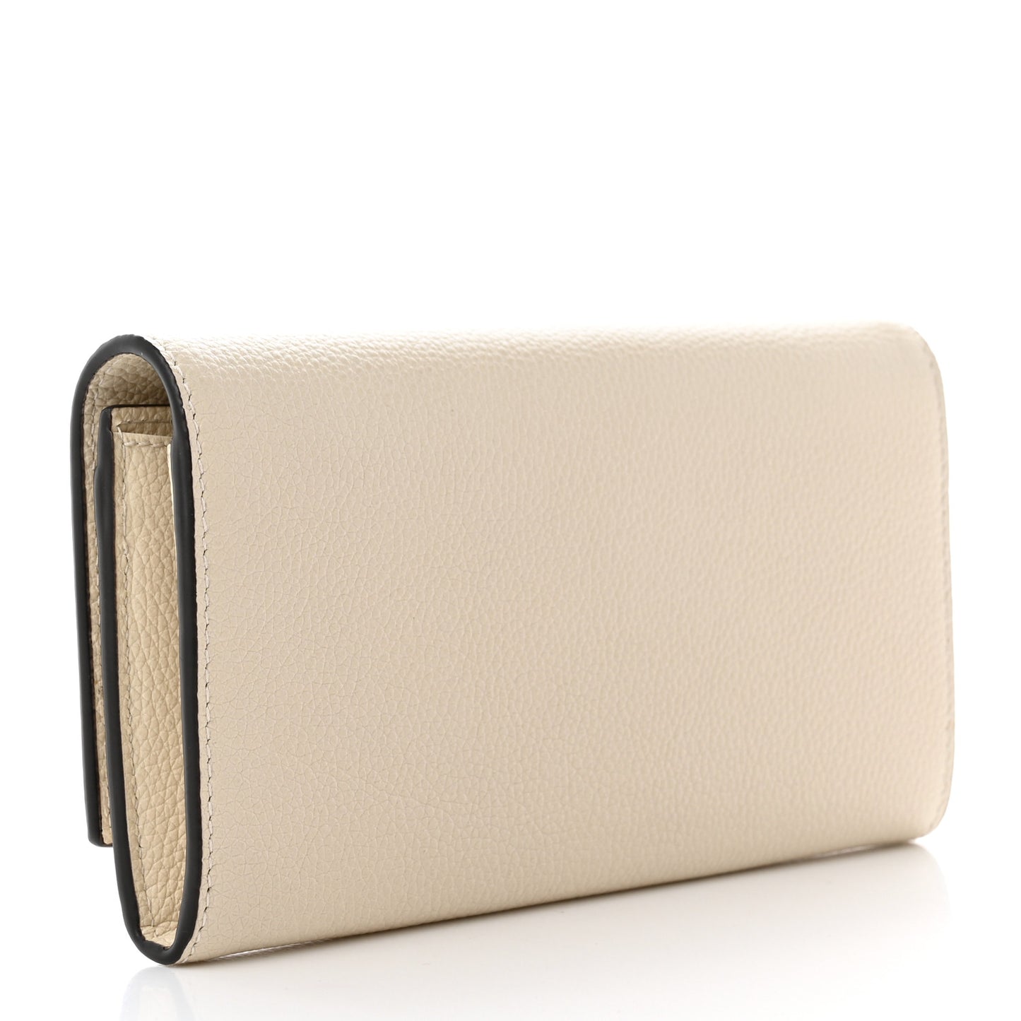 Grainy Calfskin Zumi Continental Wallet Vintage White