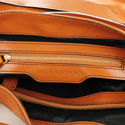 Burberry Soft Lambskin Bridle Calfskin Medium Gosford Hobo Tan 6 of 8