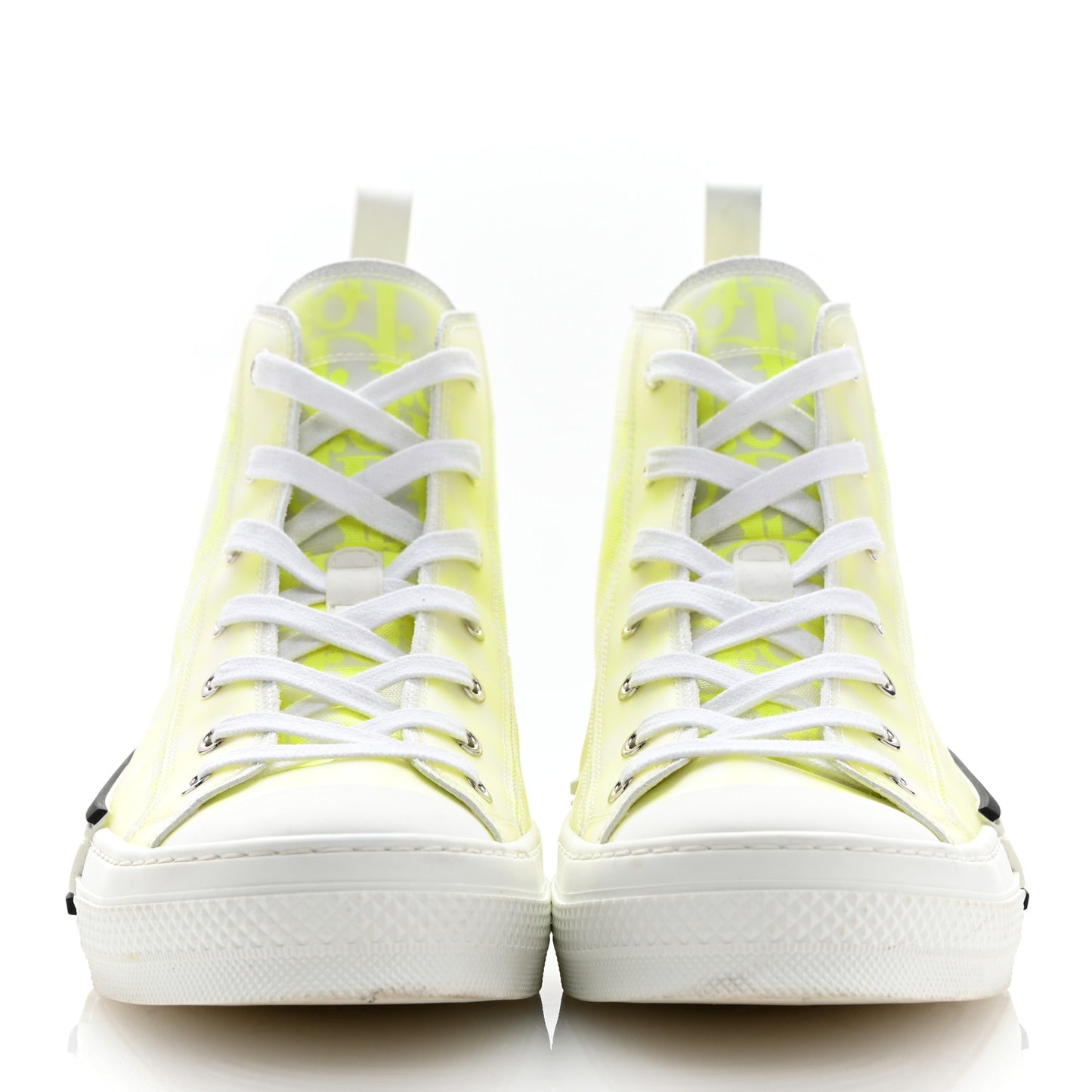 Technical Canvas Oblique Mens B23 High Top Sneakers 42 Yellow