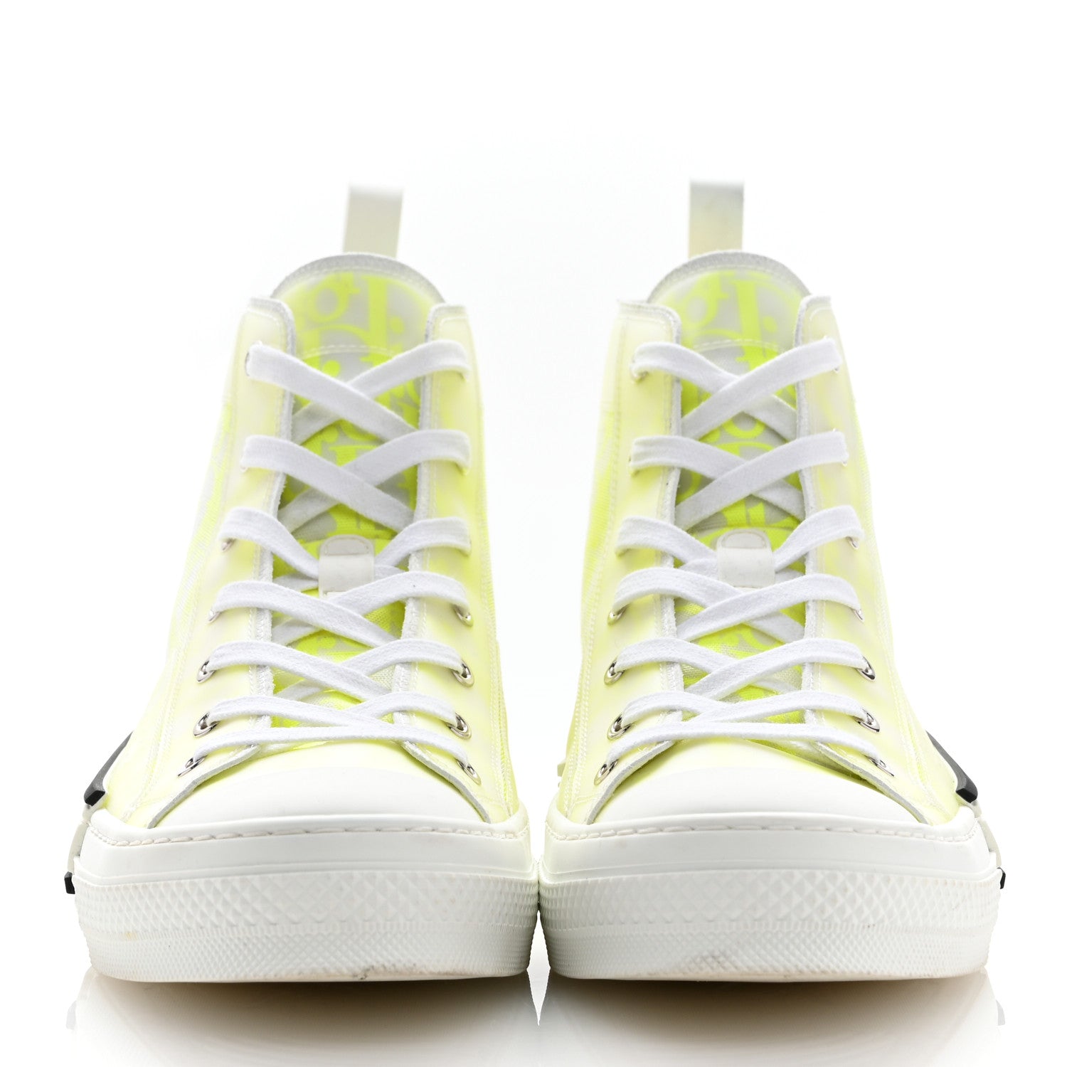 Christian Dior Technical Canvas Oblique Mens B23 High Top Sneakers 42 Yellow 3 of 9