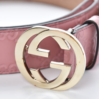 Gucci Guccissima Signature Interlocking G 37mm Belt 100 40 Rose Baby Candy 10 of 10