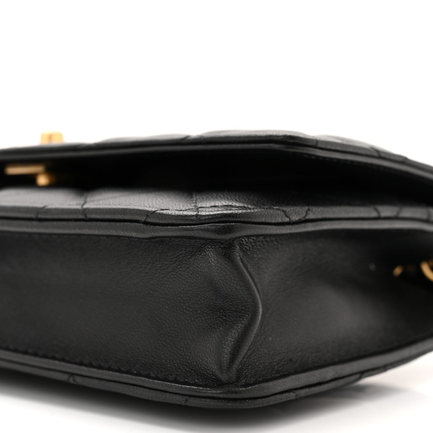 Chanel Lambskin Quilted CC Pearl Crush Wallet on Chain WOC Black 10 of 11