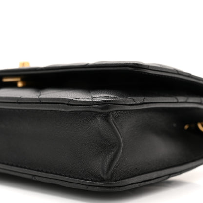 Chanel Lambskin Quilted CC Pearl Crush Wallet on Chain WOC Black 10 of 11