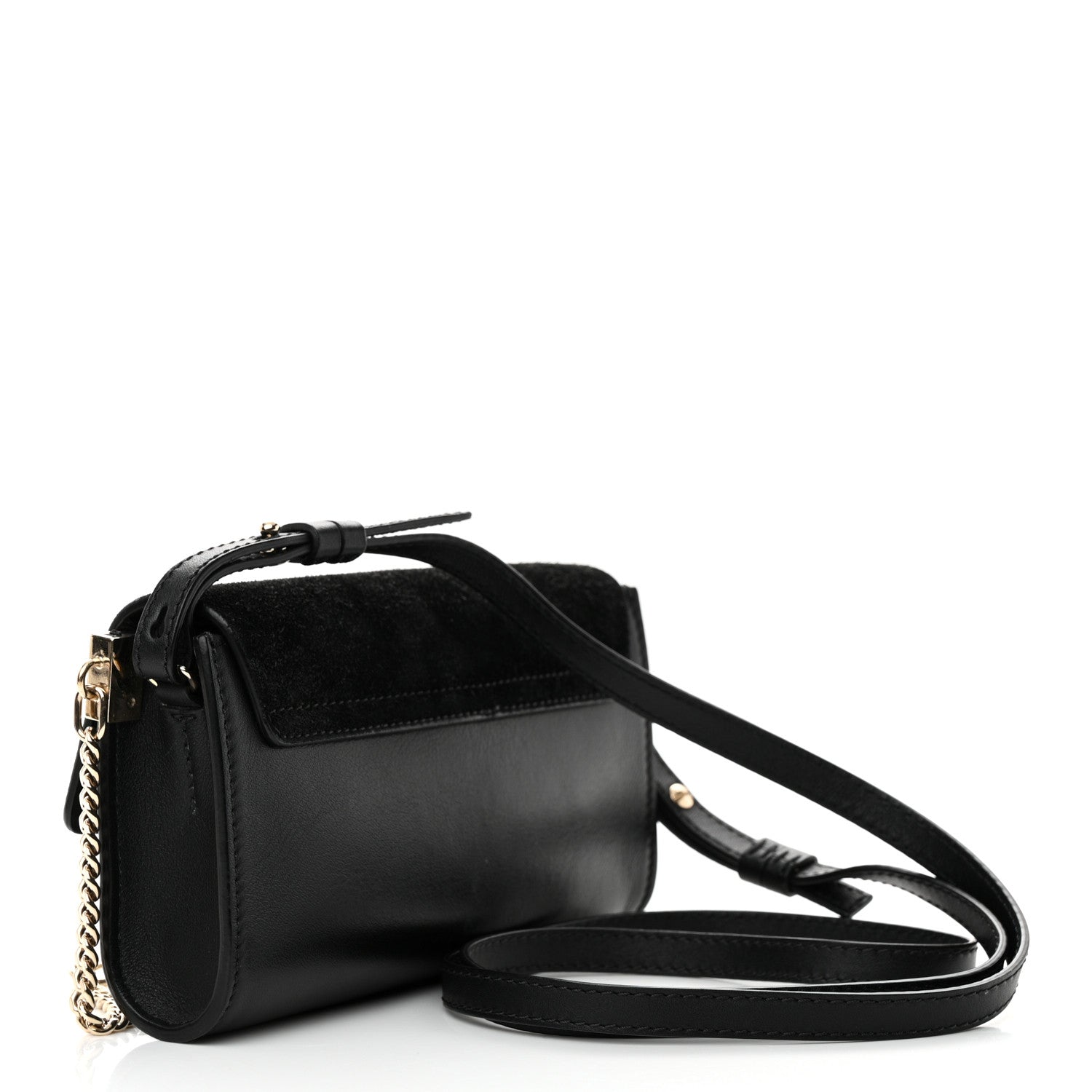 Chloe Suede Calfskin Mini Faye Shoulder Bag Black 3 of 9