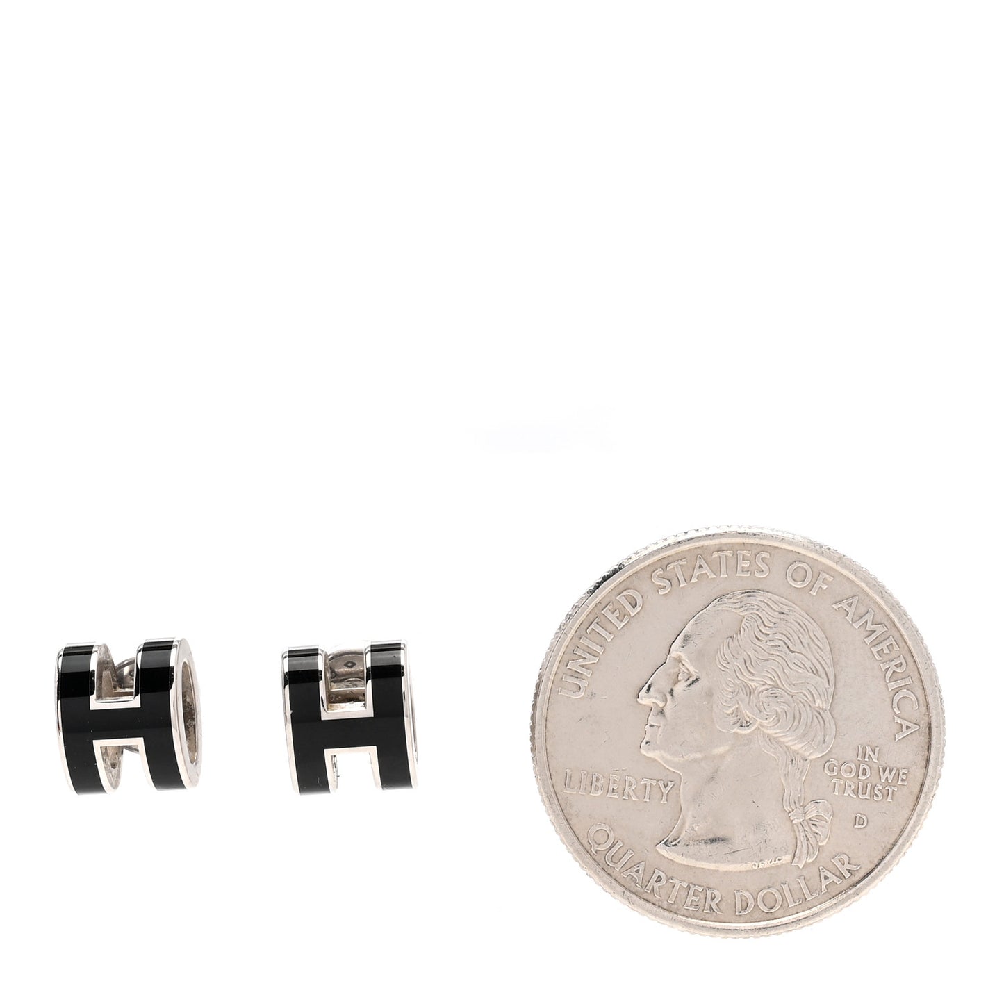 Palladium Lacquered Mini Pop H Earrings Black