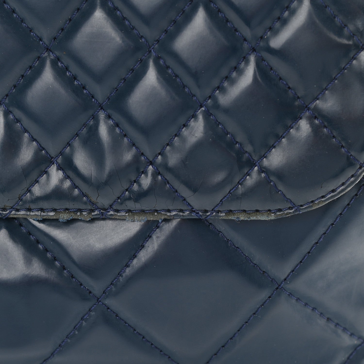 Chanel Vinyl Quilted In the Business Flap Bag Navy Blue 13 of 15