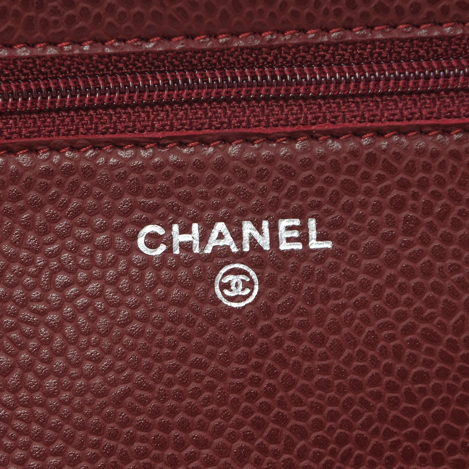 Chanel Caviar Quilted Wallet on Chain WOC Burgundy 6 of 8