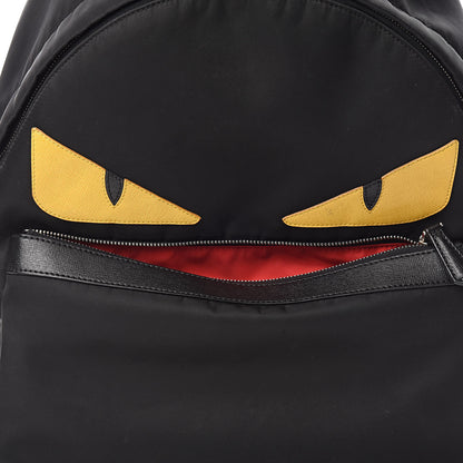 Fendi Nylon Vitello Elite Monster Eyes Rounded Backpack Black Yellow 11 of 11