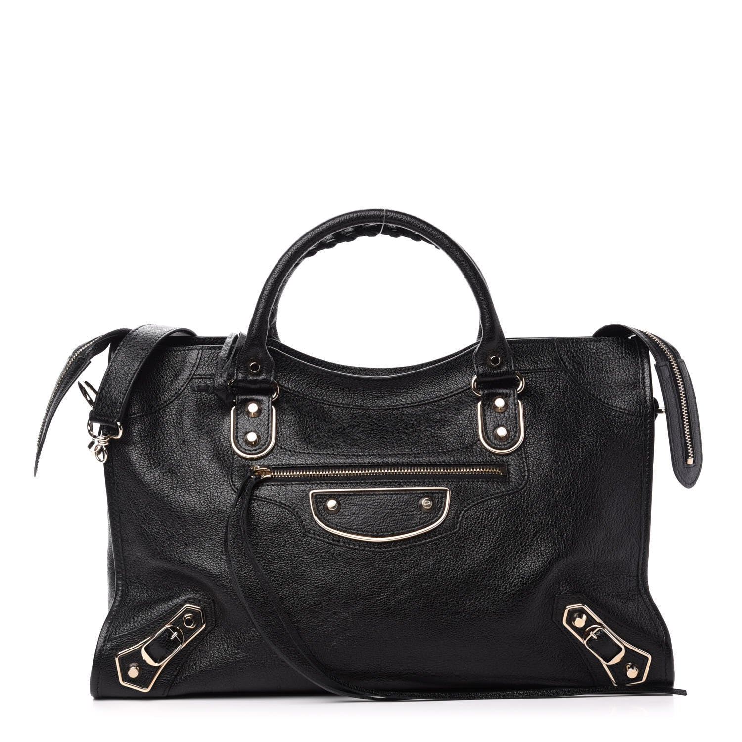 Balenciaga Chevre Gold Metallic Edge Hardware City Black 4 of 13