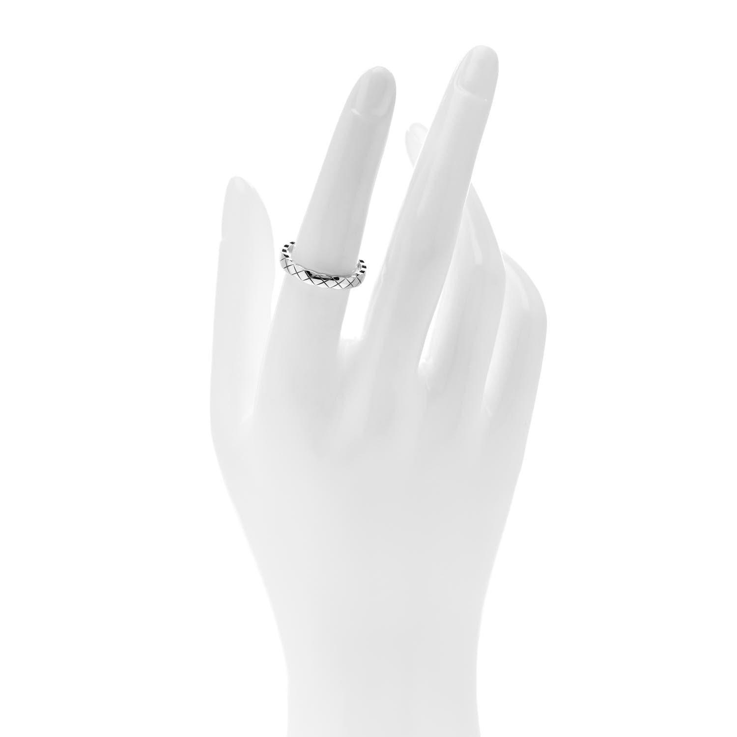 Chanel 18K White Gold Mini Coco Crush Ring 54 6.75 2 of 5