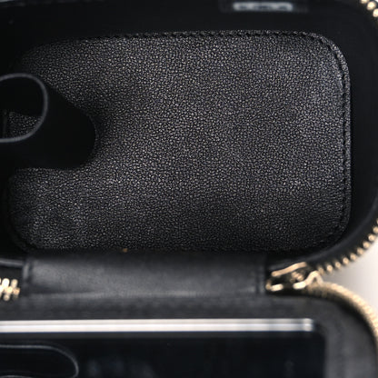 Chanel Lambskin Quilted Top Handle Mini Vanity Case With Chain Black 5 of 10