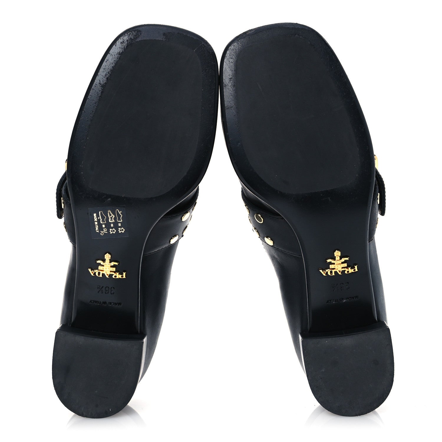 Prada Calfskin Modellerie Stud Loafers 36.5 Black 7 of 16