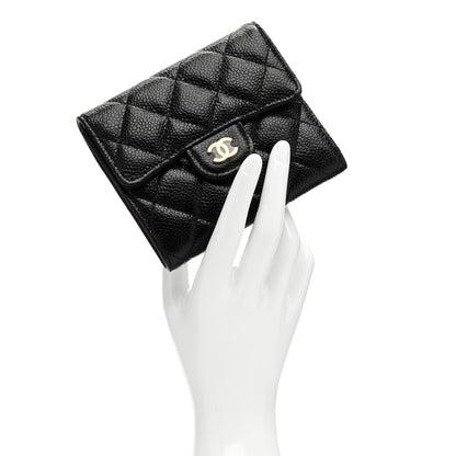 Chanel Caviar Quilted Compact Flap Wallet Black 2 of 8