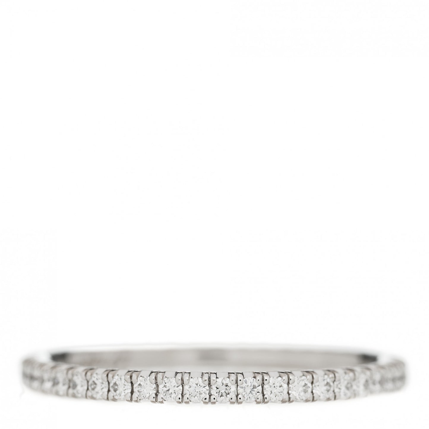 18K White Gold Diamond 1.5mm Etincelle de Cartier Wedding Band Ring 48 4.5