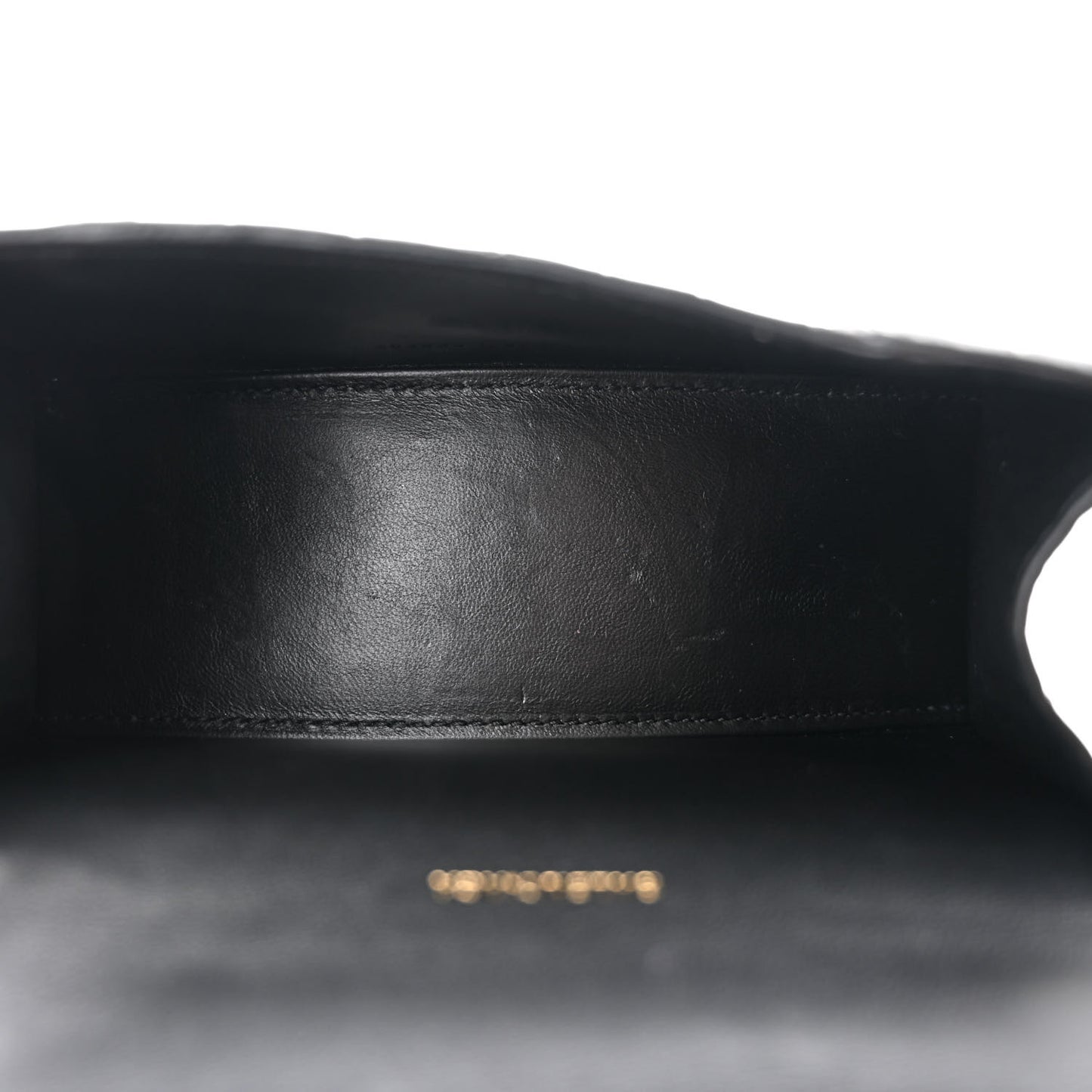 Shiny Calfskin Crocodile Embossed Hourglass Top Handle Bag XS Black