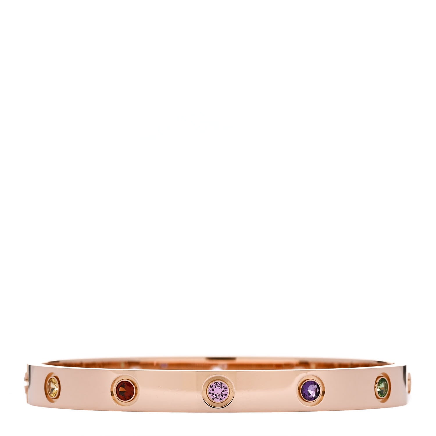 Cartier 18K Pink Gold Sapphire Garnet Amethyst LOVE Bracelet 16 2 of 6