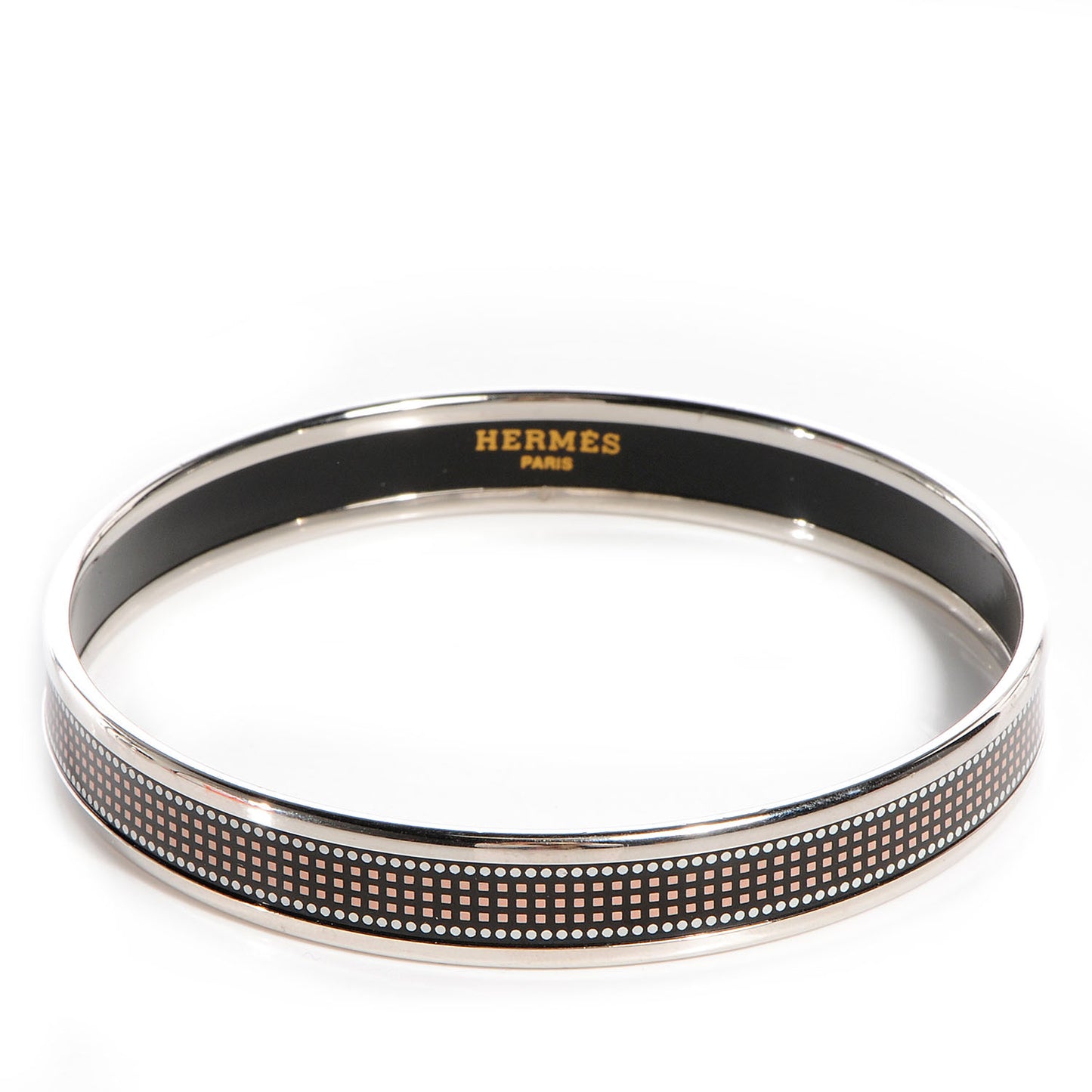 Enamel Printed Recherche H Narrow Bracelet 70 Black