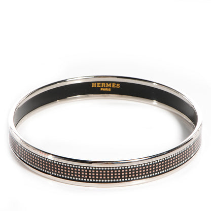 Hermes Enamel Printed Recherche H Narrow Bracelet 70 Black 1 of 6
