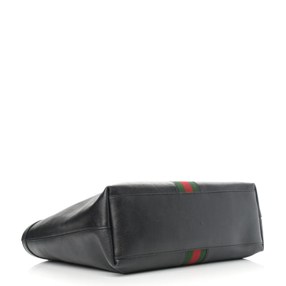 Gucci Textured Calfskin Web Medium Ophidia Shopping Tote Black 4 of 13