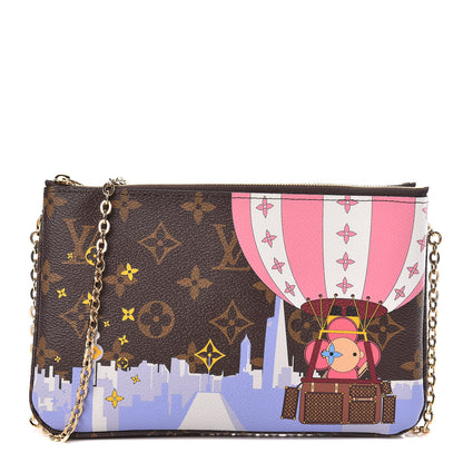 Louis Vuitton Monogram 2019 Christmas Animation Double Zip Pochette 1 of 12