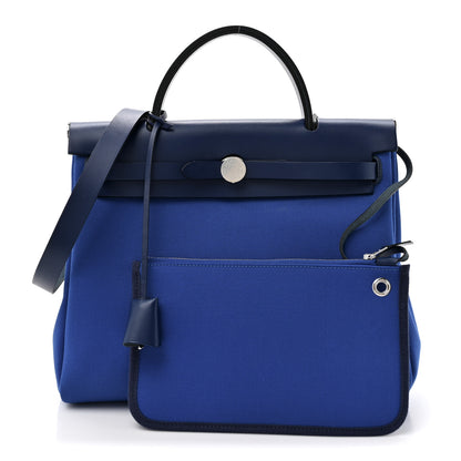 Hermes Toile Militaire Vache Hunter Herbag Zip Retourne 31 PM Bleu Bill Bleu Saphir 3 of 12
