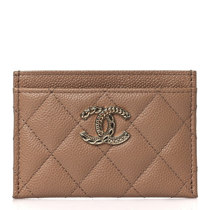 Chanel Caviar Quilted Multi Chain Card Holder Beige 1 of 10