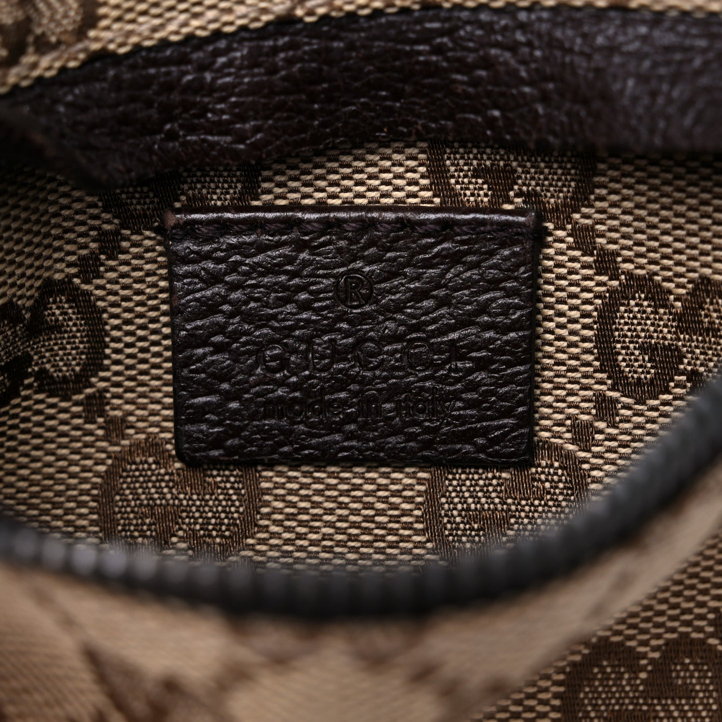 GG Monogram Double Pocket Belt Bag Dark Brown