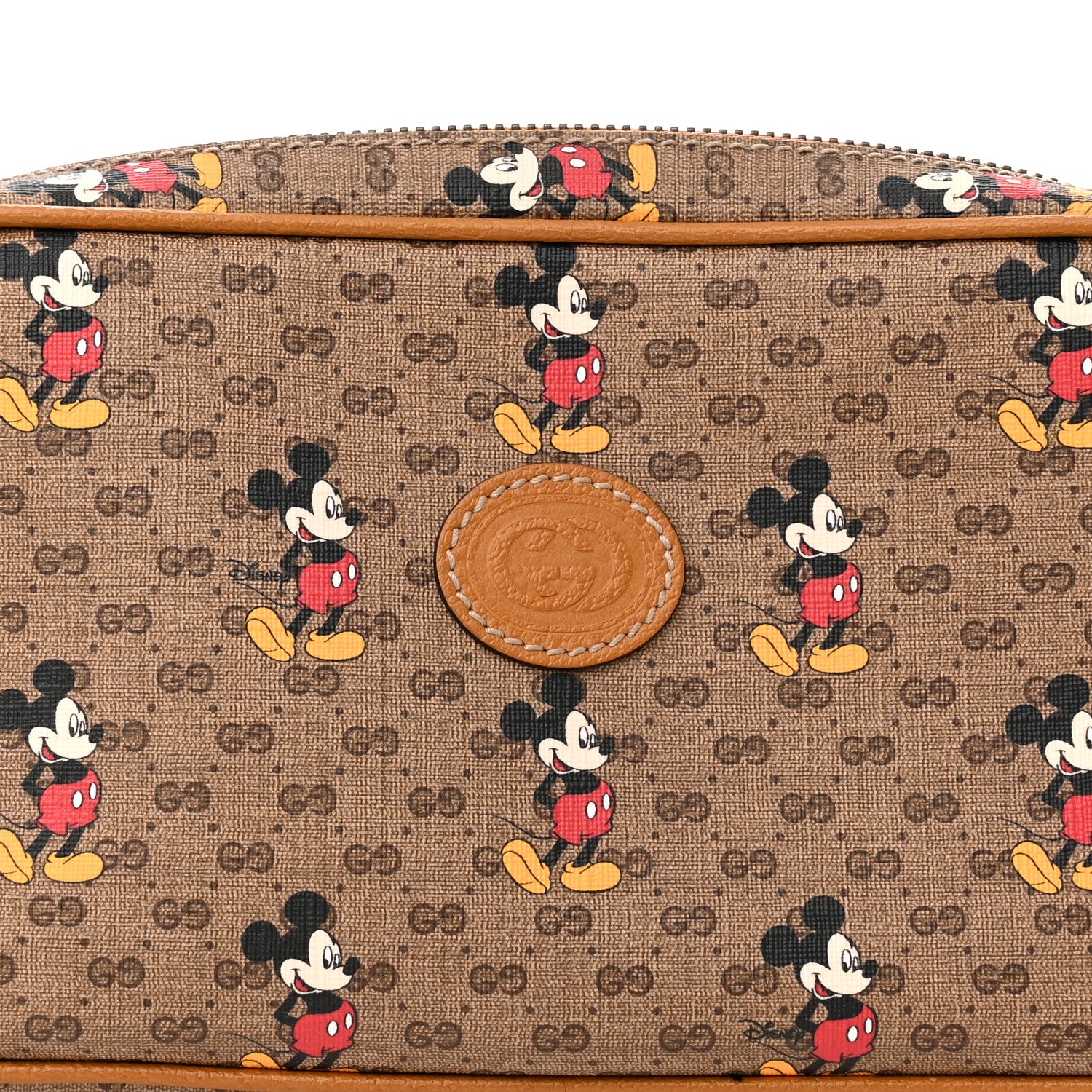 Gucci X DISNEY Mini Vintage GG Supreme Monogram Mickey Mouse Small Belt Bag 90 36 Beige Vintage Sun Oil 9 of 12