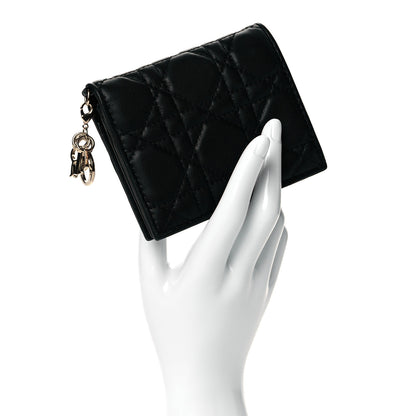 Christian Dior Lambskin Cannage Mini Lady Dior Wallet Black 4 of 13