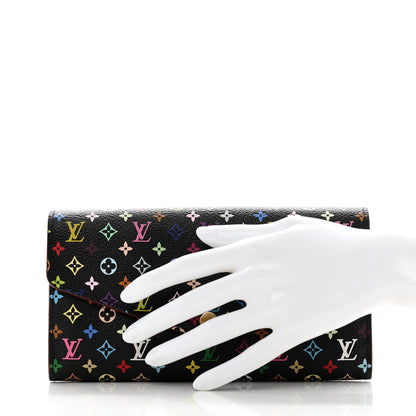 Louis Vuitton Monogram Multicolor Sarah Wallet NM Black Grenade 2 of 11