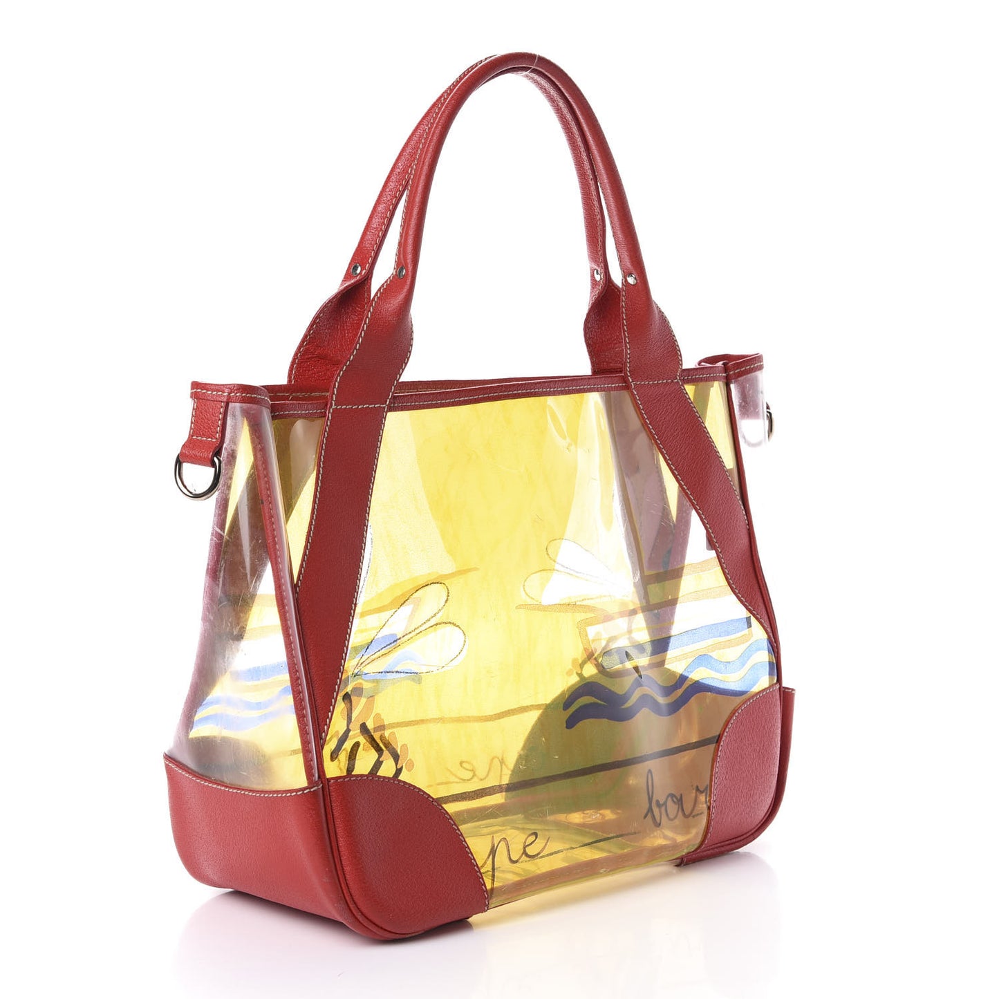 Plexiglass Calfskin Tote Red