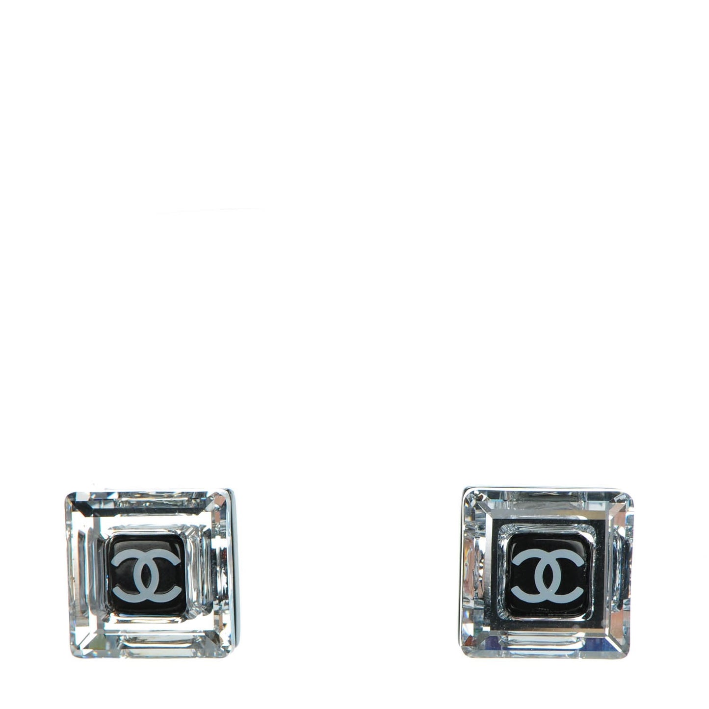 Crystal CC Square Charm Earrings