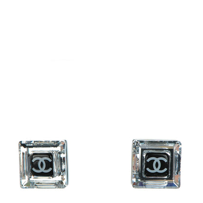 Chanel Crystal CC Square Charm Earrings 1 of 4