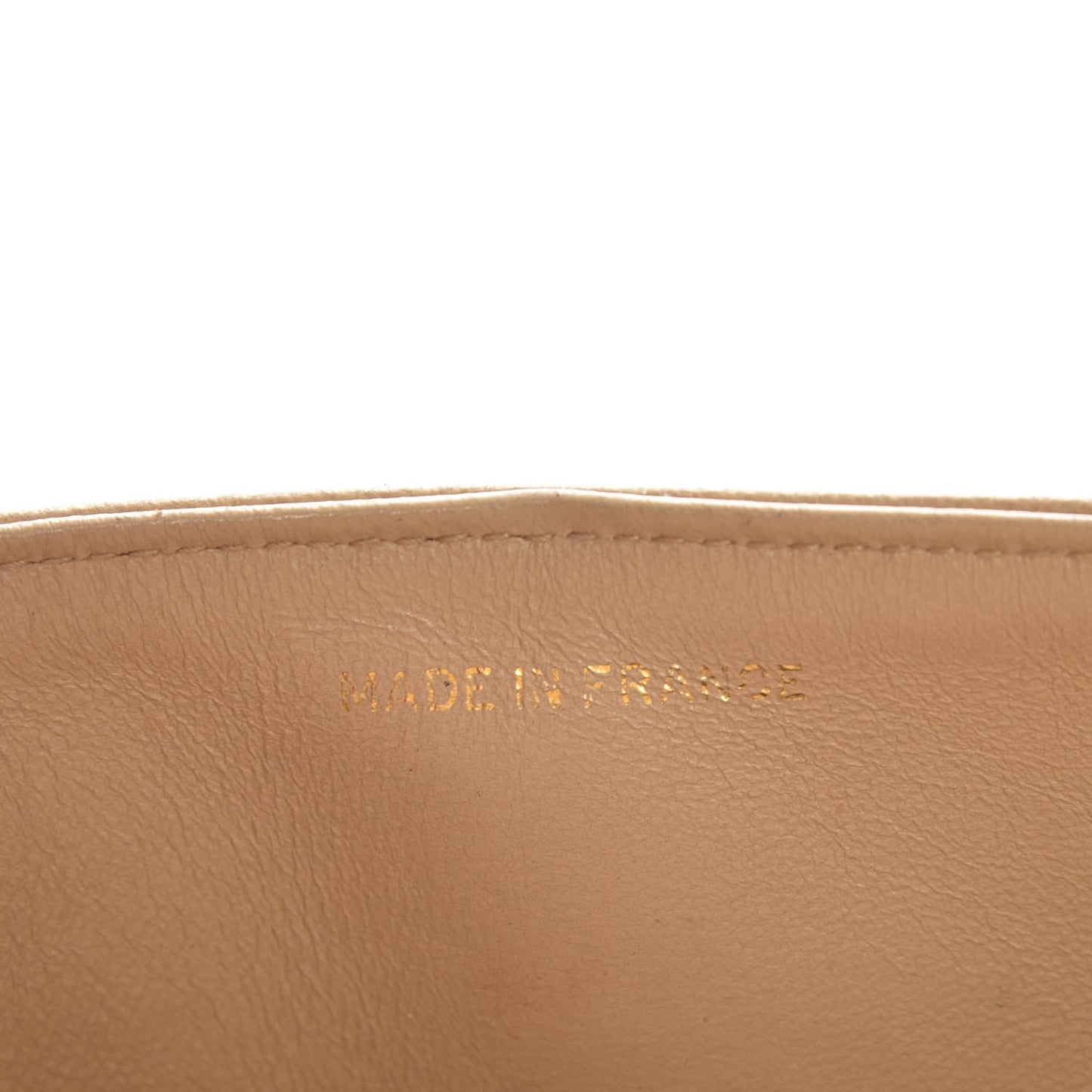 Lambskin Quilted Small Double Flap Beige