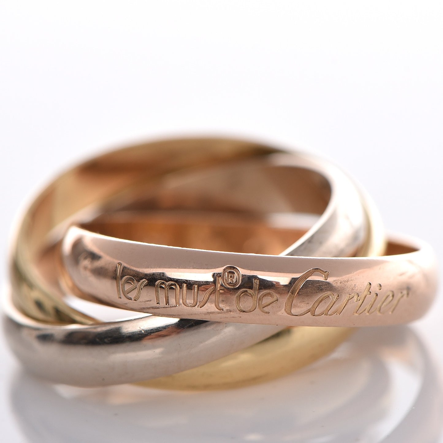 18K Pink Yellow White Gold Le Must De Trinity Ring 50 5.25