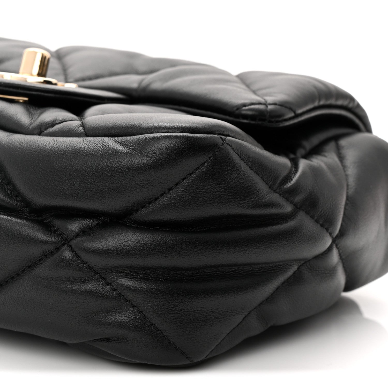 Chanel Calfskin Quilted Mini Square Bubbly Flap Black 10 of 11