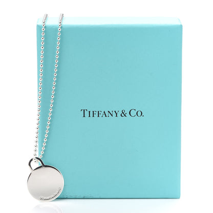 Tiffany Sterling Silver Round Tag Pendant Necklace 6 of 6