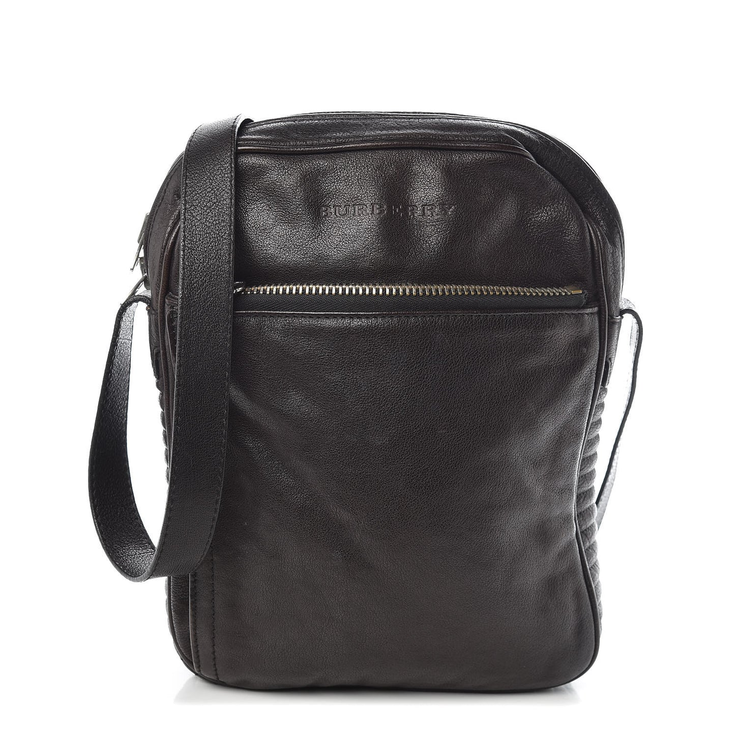 Grained Buffalo Messenger Bag Dark Brown