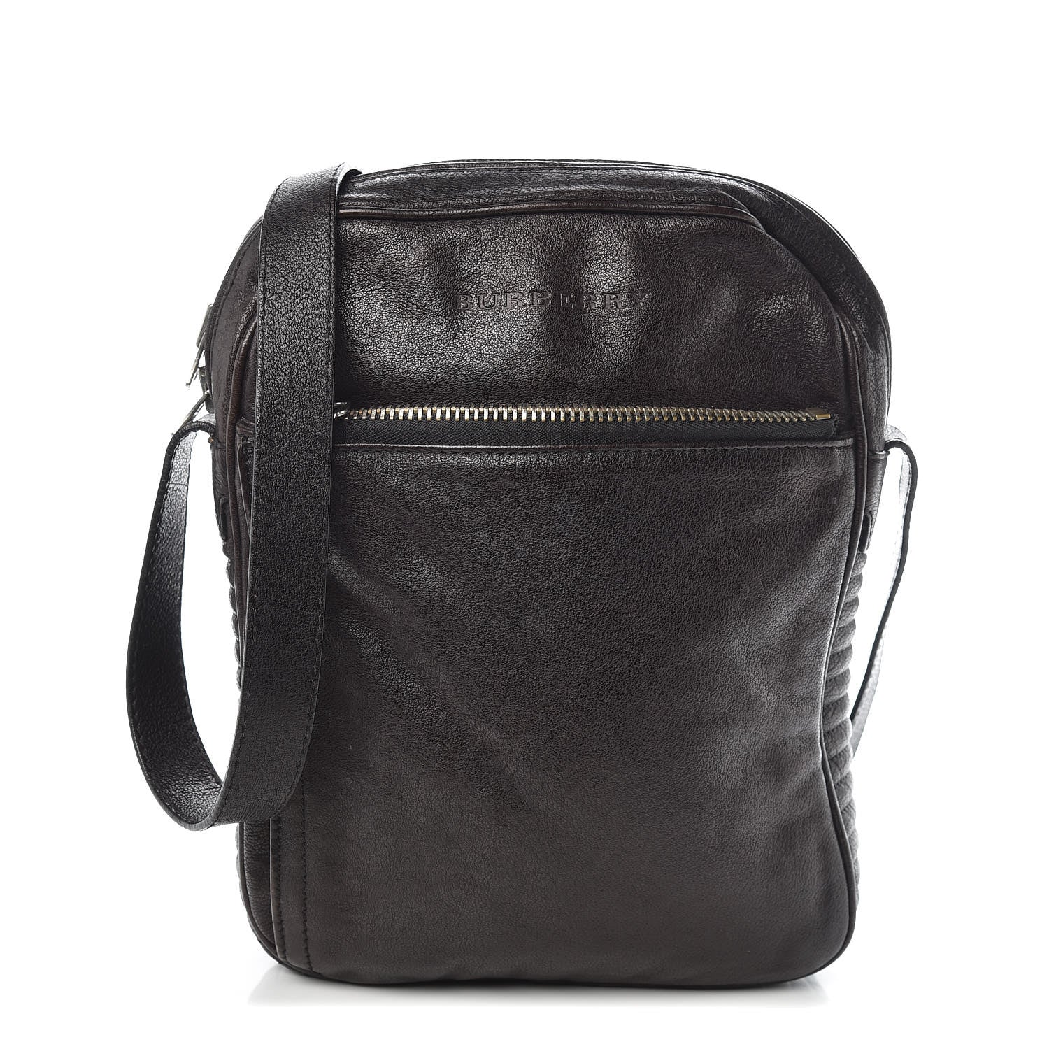 Burberry Grained Buffalo Messenger Bag Dark Brown 1 of 10