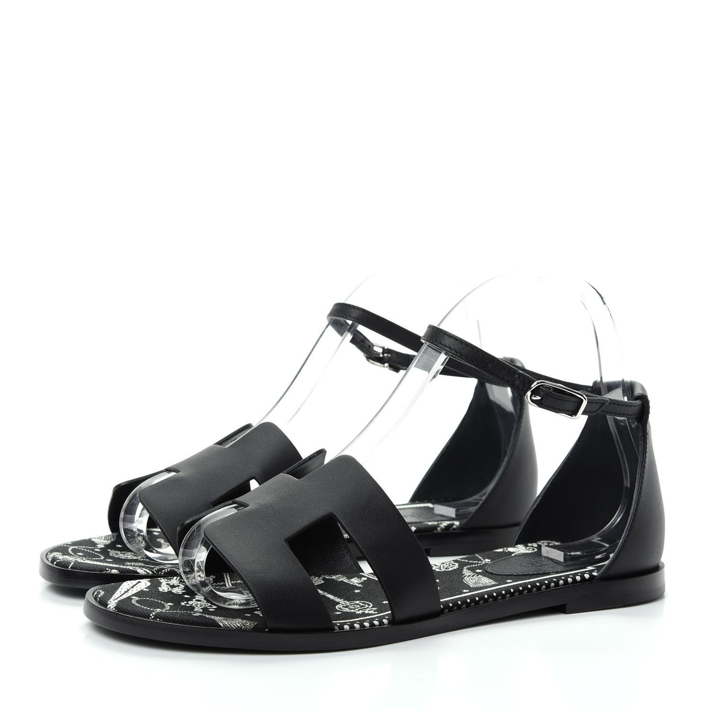 Calfskin Santorini Sandals 38 Black