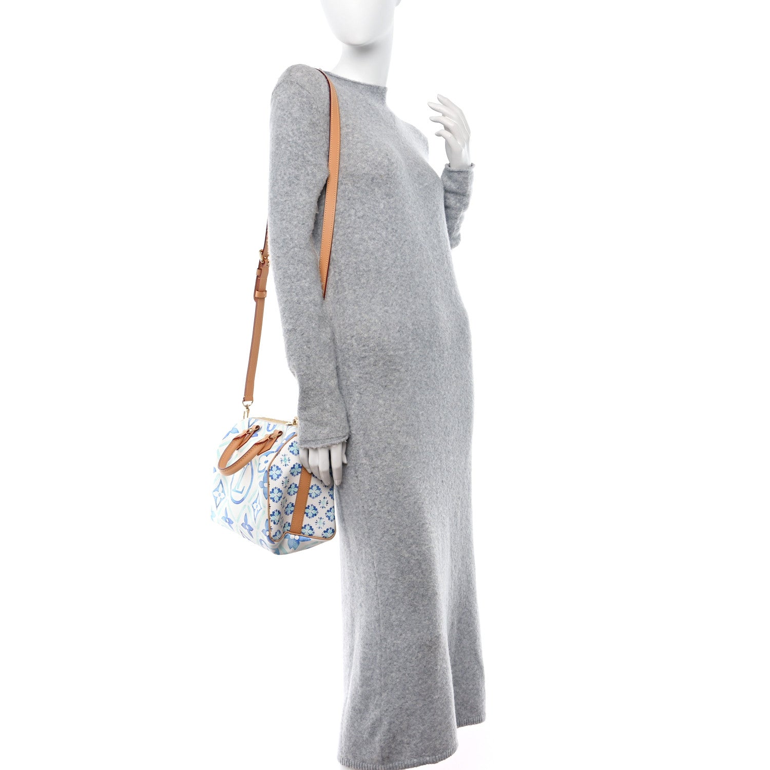 Louis Vuitton Monogram Tiles By The Pool Speedy Bandouliere 25 Lagoon Blue 2 of 12