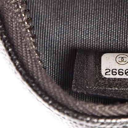 Chanel Metallic Caviar Quilted Round Filigree Crossbody Dark Silver 7 of 11